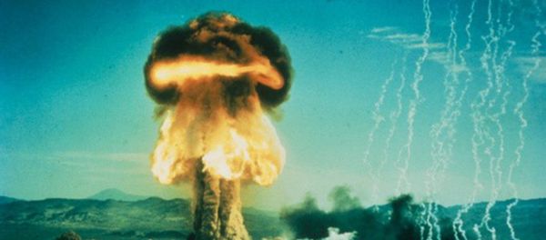 Mushroom cloud from an American atomic bomb test on January 17, 1962. The test was designated Upshot Knothold Grable shot No. 10. Mushroom cloud from an American atomic bomb test on January 17, 1962. The test was designated Upshot Knothold Grable shot No. 10. - Sputnik International