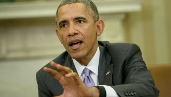 US President Barack Obama makes a statement to the press after a meeting in the Oval Office of the White House March 3, 2015 in Washington, DC - Sputnik International