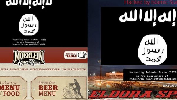 Screenshots show two websites hacked by someone claiming to be ISIL - Sputnik International