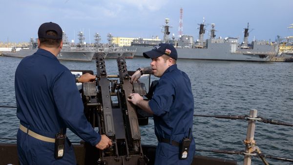 US Navy personnel are pictured aboard the USS Destroyer Donald Cook at the Constanta shipyard in the Romanian Black Sea port of Constanta US Navy personnel are pictured aboard the USS Destroyer Donald Cook at the Constanta shipyard in the Romanian Black Sea port of Constanta - Sputnik International