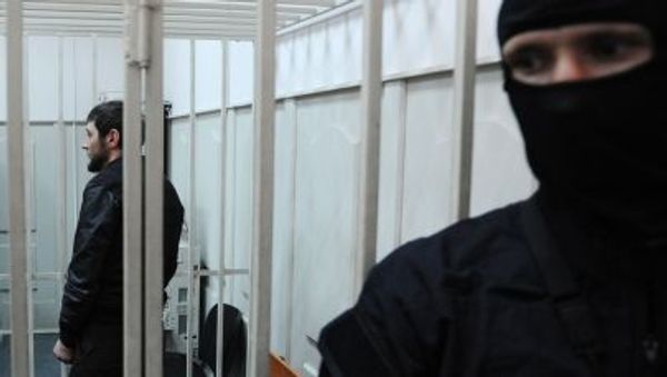 Suspects in the murder of politician Boris Nemtsov at Moscow's Basmanny Court. - Sputnik International