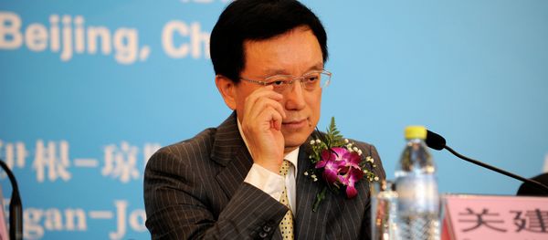 President Guan Jianzhong of Dagong Global Credit Rating reacts as he attends a press conference in Beijing President Guan Jianzhong of Dagong Global Credit Rating reacts as he attends a press conference in Beijing - Sputnik International