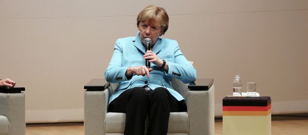 Germany's Chancellor Angela Merkel speaks during a lecture meeting at Asahi Shimbun headquarters in Tokyo, Monday, March 9, 2015 Germany's Chancellor Angela Merkel speaks during a lecture meeting at Asahi Shimbun headquarters in Tokyo, Monday, March 9, 2015 - Sputnik International