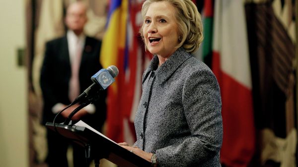 Hillary Rodham Clinton answers questions at a news conference at the United Nations. Hillary Rodham Clinton answers questions at a news conference at the United Nations. - Sputnik International