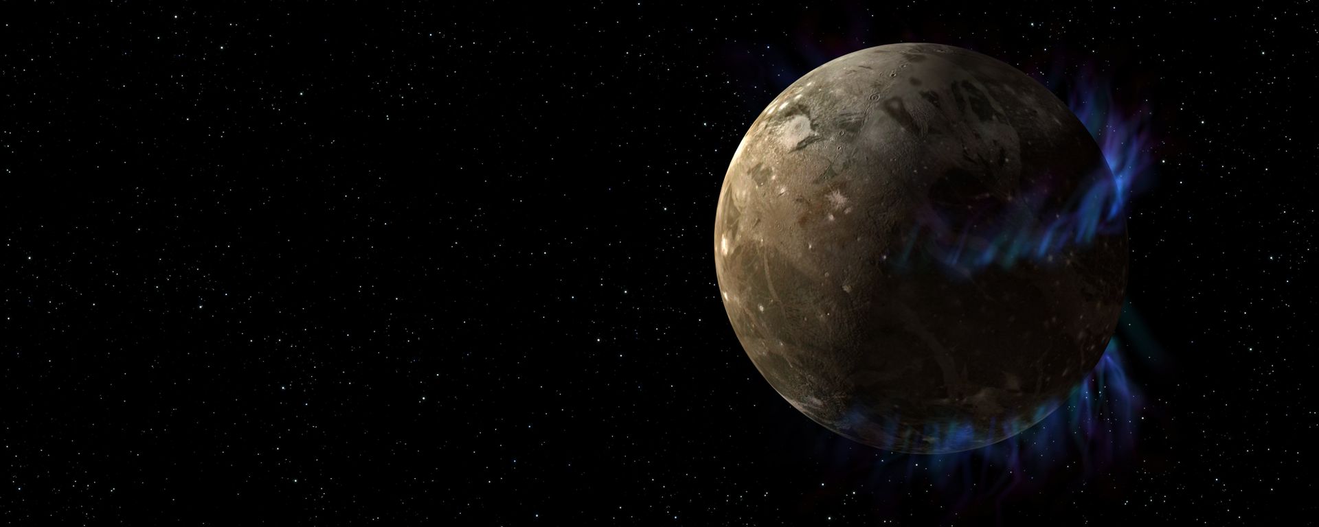 In this artist’s concept, the moon Ganymede orbits the giant planet Jupiter. NASA’s Hubble Space Telescope observed aurorae on the moon generated by Ganymede’s magnetic fields. - Sputnik International, 1920, 28.07.2021