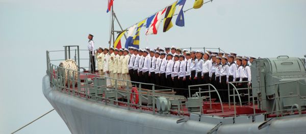 Servicemen of the Black Sea Fleet during Navy Day parade rehearsal in Sevastopol - Sputnik International