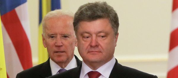 Ukrainian President Petro Poroshenko, right, and US Vice President Joe Biden prior their statement to the media at the Presidential Administration Building in Kiev. File photo Ukrainian President Petro Poroshenko, right, and US Vice President Joe Biden prior their statement to the media at the Presidential Administration Building in Kiev. File photo - Sputnik International