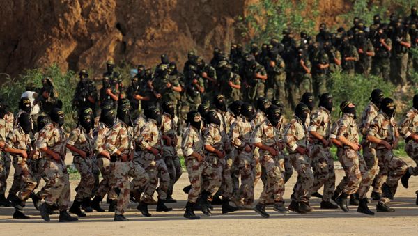 Palestinian militants of the Islamic Jihad group march during their military exercises Palestinian militants of the Islamic Jihad group march during their military exercises - Sputnik International
