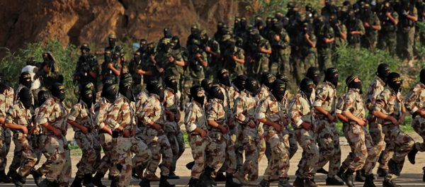 Palestinian militants of the Islamic Jihad group march during their military exercises Palestinian militants of the Islamic Jihad group march during their military exercises - Sputnik International