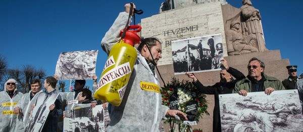 The annual procession commemorating the Latvian Waffen-SS The annual procession commemorating the Latvian Waffen-SS - Sputnik International