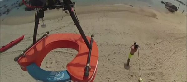 Green Solution is testing a drone on the beaches of Algarrobo that enables lifeguards to start the rescue process before getting in the water. Green Solution is testing a drone on the beaches of Algarrobo that enables lifeguards to start the rescue process before getting in the water. - Sputnik International