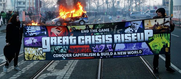 Anti-capitalist protesters in Frankfurt - Sputnik International