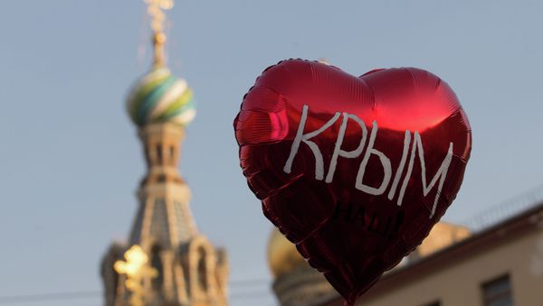 Rally to mark anniversary of Crimea's reunification with Russia in St. Petersburg - Sputnik International