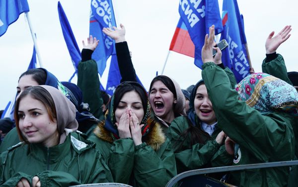 Rally to mark anniversary of Crimea's reunification with Russia in Grozny Rally to mark anniversary of Crimea's reunification with Russia in Grozny - Sputnik International