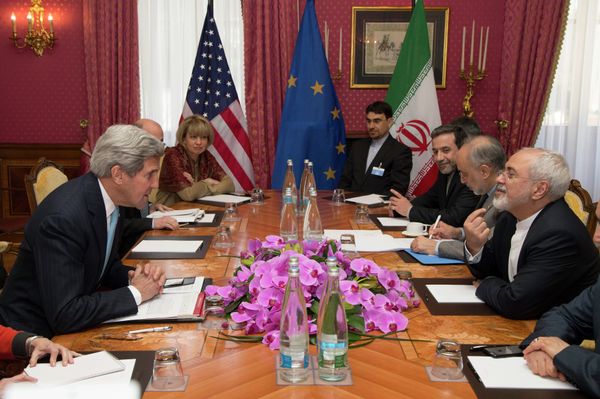 U.S. Secretary of State John Kerry holds a meeting with Iran's Foreign Minister Mohammad Javad Zarif over Iran's nuclear program, in Lausanne, Switzerland, Wednesday March 18. U.S. Secretary of State John Kerry holds a meeting with Iran's Foreign Minister Mohammad Javad Zarif over Iran's nuclear program, in Lausanne, Switzerland, Wednesday March 18. - Sputnik International