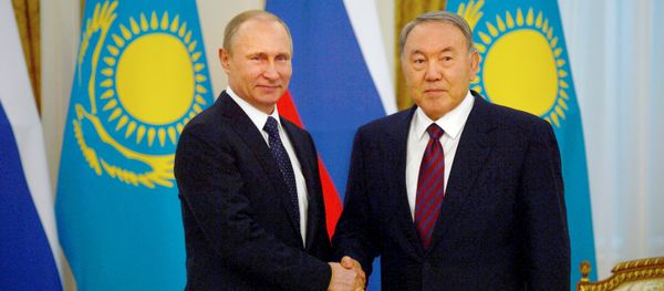 March 20. 2015. President Vladimir Putin (left) and President of Kazakhstan Nursultan Nazarbayev during a meeting at the Akorda residence March 20. 2015. President Vladimir Putin (left) and President of Kazakhstan Nursultan Nazarbayev during a meeting at the Akorda residence - Sputnik International