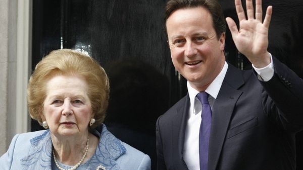 Britain's Prime Minister David Cameron, right, poses with former Prime Minister Margaret Thatcher Britain's Prime Minister David Cameron, right, poses with former Prime Minister Margaret Thatcher - Sputnik International
