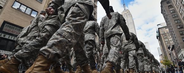 US military soldiers march during the Veterans Day Parade in New York - Sputnik International