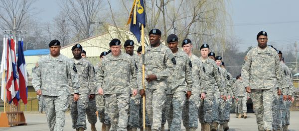 Soldiers of the US Army's 23rd Chemical Battalion march during a ceremony to recognise their official return to the 2nd Infantry Division located in South Korea - Sputnik International