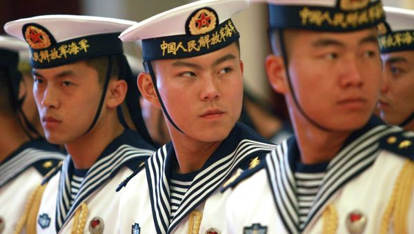 A military honor guard prepares for US Chief of Naval Operations Admiral Jonathan Greenert's visit with Commander in Chief of the PLA Navy Adm. Wu Shengli at a welcoming ceremony at the PLA Navy headquarters outside Beijing, China A military honor guard prepares for US Chief of Naval Operations Admiral Jonathan Greenert's visit with Commander in Chief of the PLA Navy Adm. Wu Shengli at a welcoming ceremony at the PLA Navy headquarters outside Beijing, China - Sputnik International