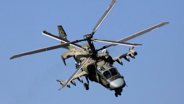 A KA-52 Alligator helicopter in a demo flight during the celebration of the Progress aviation plant's 75th anniversary A KA-52 Alligator helicopter in a demo flight during the celebration of the Progress aviation plant's 75th anniversary - Sputnik International
