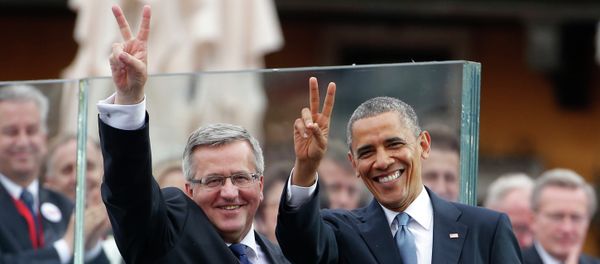US President Barack Obama, right, and Polish President Bronislaw Komorowski US President Barack Obama, right, and Polish President Bronislaw Komorowski - Sputnik International