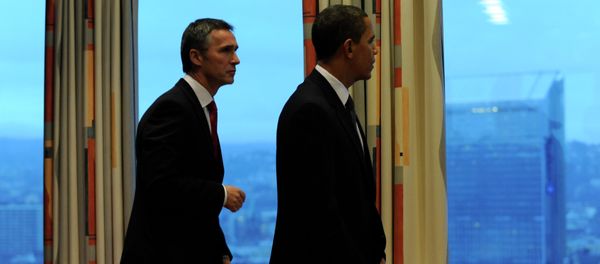 U.S. President Barack Obama and former Norwegian Prime Minister Jens Stoltenberg meet in Oslo in 2009. U.S. President Barack Obama and former Norwegian Prime Minister Jens Stoltenberg meet in Oslo in 2009. - Sputnik International
