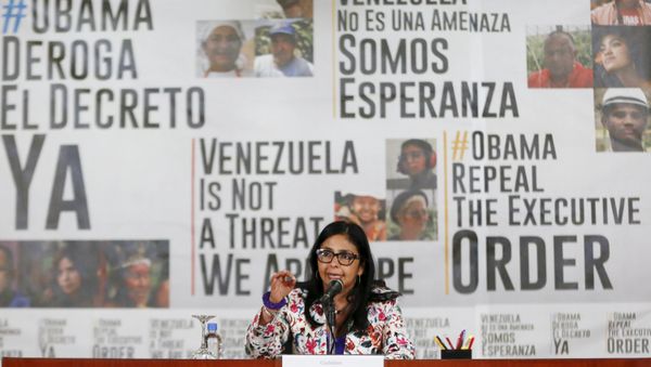 Venezuelan Foreign Minister Delcy Rodriguez speaks to the media during a news conference in Caracas March 25, 2015 Venezuelan Foreign Minister Delcy Rodriguez speaks to the media during a news conference in Caracas March 25, 2015 - Sputnik International