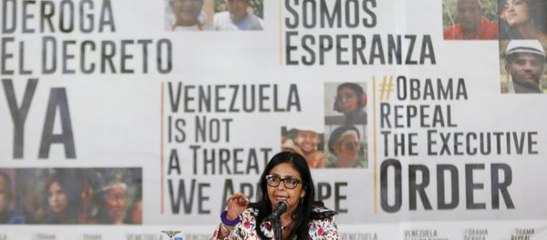 Venezuelan Foreign Minister Delcy Rodriguez speaks to the media during a news conference in Caracas March 25, 2015 Venezuelan Foreign Minister Delcy Rodriguez speaks to the media during a news conference in Caracas March 25, 2015 - Sputnik International
