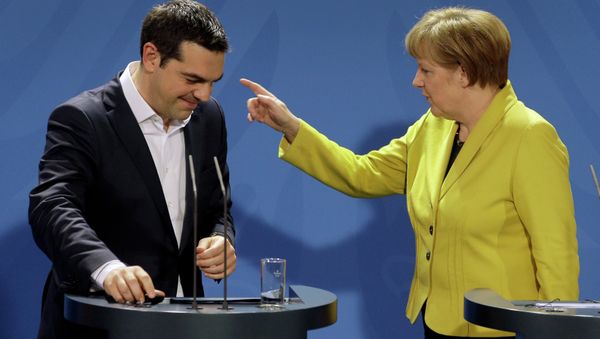 German Chancellor Angela Merkel (right) and the Prime Minister of Greece Alexis Tsipras (left) German Chancellor Angela Merkel (right) and the Prime Minister of Greece Alexis Tsipras (left) - Sputnik International