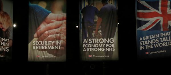 Britain's Prime Minister and leader of the Conservative Party, David Cameron, gestures during his keynote speech at the party's spring forum in Manchester, northern England Britain's Prime Minister and leader of the Conservative Party, David Cameron, gestures during his keynote speech at the party's spring forum in Manchester, northern England - Sputnik International