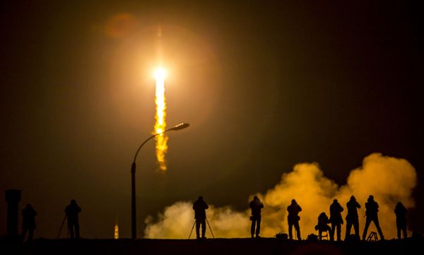 The Soyuz TMA-16M spacecraft launching to the International Space Station with NASA Astronaut Scott Kelly and Russian Cosmonauts Mikhail Kornienko and Gennady Padalka onboard, Saturday, March 28, 2015. The Soyuz TMA-16M spacecraft launching to the International Space Station with NASA Astronaut Scott Kelly and Russian Cosmonauts Mikhail Kornienko and Gennady Padalka onboard, Saturday, March 28, 2015. - Sputnik International