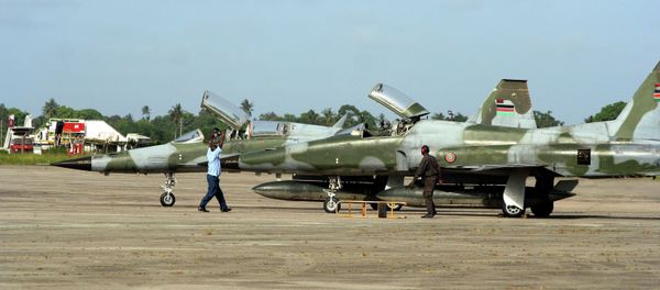Kenyan Air Force F5 jet fighters stand at the Moi International Airport in Mombasa, Kenya Kenyan Air Force F5 jet fighters stand at the Moi International Airport in Mombasa, Kenya - Sputnik International