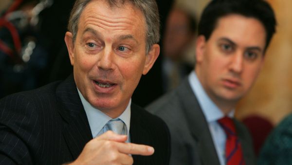 Former British Prime Minister Tony Blair and Labour leader Ed Miliband - Sputnik International