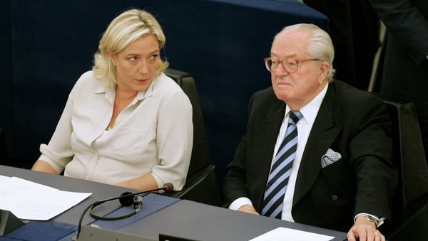 Jean-Marie Le Pen, right, and his daughter Marine Le Pen sit at the European Parliament, in Strasbourg, eastern France Jean-Marie Le Pen, right, and his daughter Marine Le Pen sit at the European Parliament, in Strasbourg, eastern France - Sputnik International