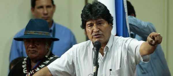 Bolivia's President Evo Morales delivers a speech to delegates at the People's Summit, in Panama City, Friday, April 10, 2015 Bolivia's President Evo Morales delivers a speech to delegates at the People's Summit, in Panama City, Friday, April 10, 2015 - Sputnik International
