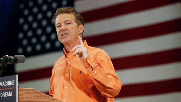 Republican Presidential candidate Sen. Rand Paul, R-Ky., speaks at a rally Saturday, April 11, 2015, in Las Vegas. - Sputnik International
