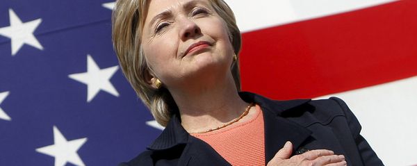 U.S. Senator Hillary Clinton (D-NY) places her hand over her heart during the National Anthem at the 30th annual Harkin Steak Fry in Indianola, Iowa, in this September 16, 2007 file photo - Sputnik International
