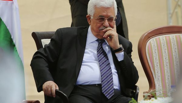Palestinian president Mahmud Abbas looks on during an opening ceremony of the Istiqlal (independence) garden in the West Bank city of Ramallah on April 5, 2015 Palestinian president Mahmud Abbas looks on during an opening ceremony of the Istiqlal (independence) garden in the West Bank city of Ramallah on April 5, 2015 - Sputnik International