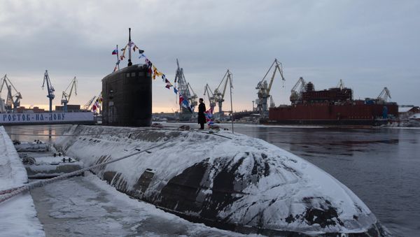 Raising the Navy flag ceremony on board the Rostov-on-Don submarine Raising the Navy flag ceremony on board the Rostov-on-Don submarine - Sputnik International