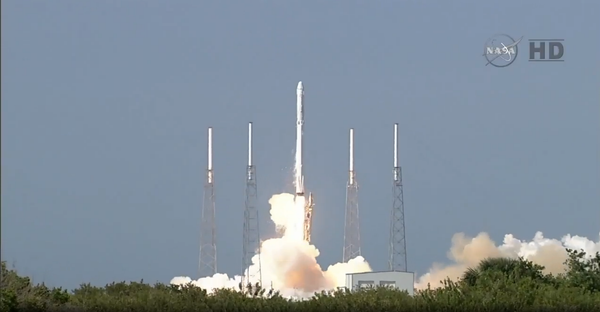 This screenshot shows the SpaceX unmanned Falcon 9 rocket shortly after it was launched from Florida’s Cape Canaveral on Tuesday. This screenshot shows the SpaceX unmanned Falcon 9 rocket shortly after it was launched from Florida’s Cape Canaveral on Tuesday. - Sputnik International