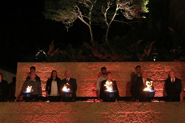 Holocaust survivors light six torches in memory of the victims during a ceremony marking the Holocaust Remembrance Day Holocaust survivors light six torches in memory of the victims during a ceremony marking the Holocaust Remembrance Day - Sputnik International