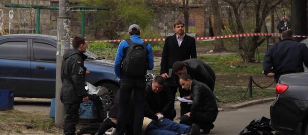 Scene of the murder of journalist Oles Buzina in Kiev - Sputnik International