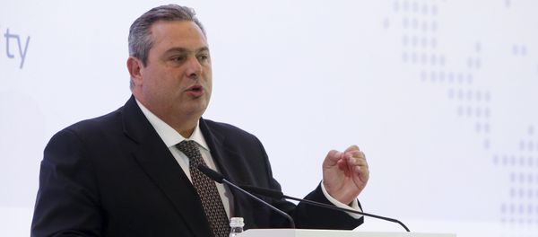 Greek Defence Minister Panos Kammenos delivers a speech as he attends the 4th Moscow Conference on International Security (MCIS) in Moscow April 16, 2015 Greek Defence Minister Panos Kammenos delivers a speech as he attends the 4th Moscow Conference on International Security (MCIS) in Moscow April 16, 2015 - Sputnik International