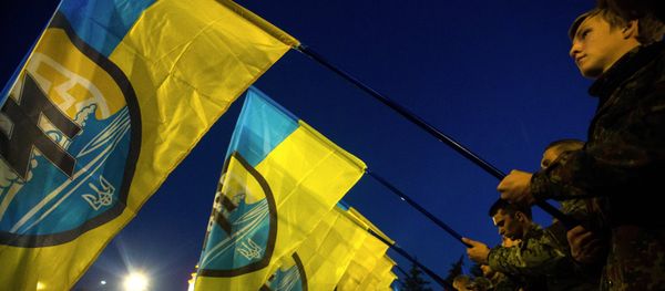 Students marking the 72nd anniversary of the Ukrainian Insurgent Army in Lviv, western Ukraine. - Sputnik International