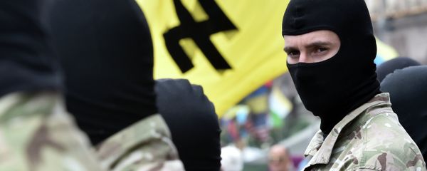 Fighters of the Social Nationalist Assembly (SNA), part of the ultra-nationalist Right Sector party Fighters of the Social Nationalist Assembly (SNA), part of the ultra-nationalist Right Sector party - Sputnik International