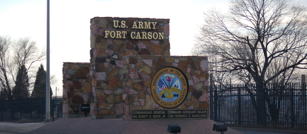 One of the main entrance signs at Fort Carson One of the main entrance signs at Fort Carson - Sputnik International