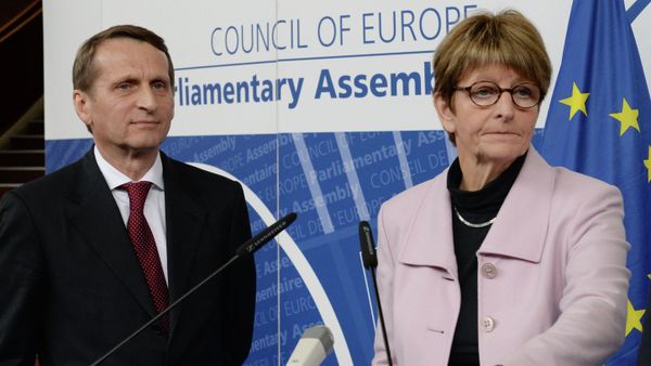 Russian State Duma Speaker Sergey Naryshkin and PACE President Anne Brasseur Russian State Duma Speaker Sergey Naryshkin and PACE President Anne Brasseur - Sputnik International