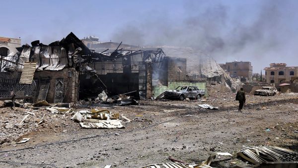 Aftermath of coalition airstrikes on Yemen Aftermath of coalition airstrikes on Yemen - Sputnik International