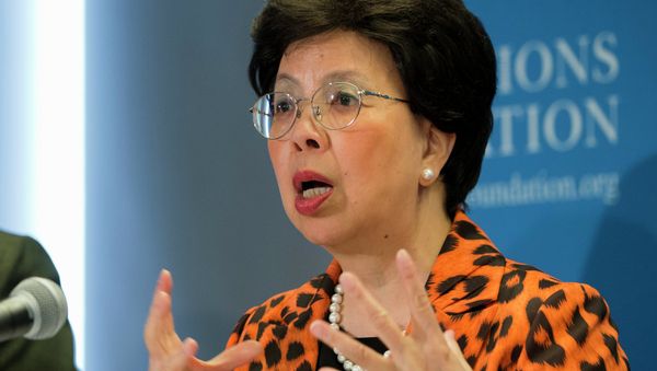 World Health Organization (WHO) Director Margaret Chan speaks about Ebola, Wednesday, Sept. 3, 2014, at the United Nations Foundation in Washington - Sputnik International